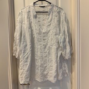 BloomChic White Textured Women's Blouse size 26